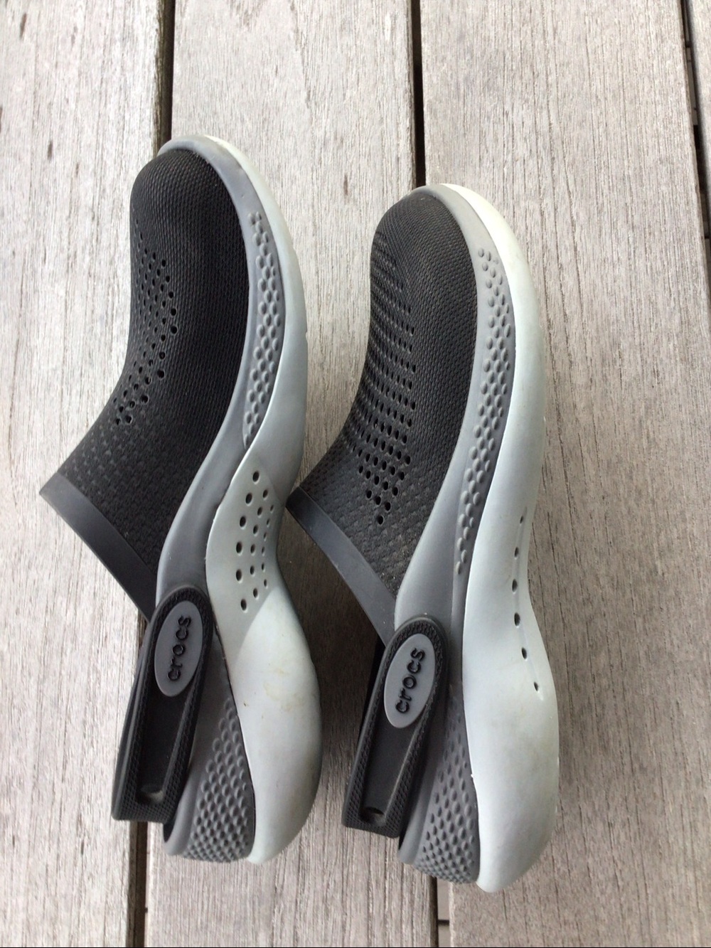CROCS LiteRide Ventilated Clog Mules clogs in Black and Gray Sz 7 - Picture 7 of 10
